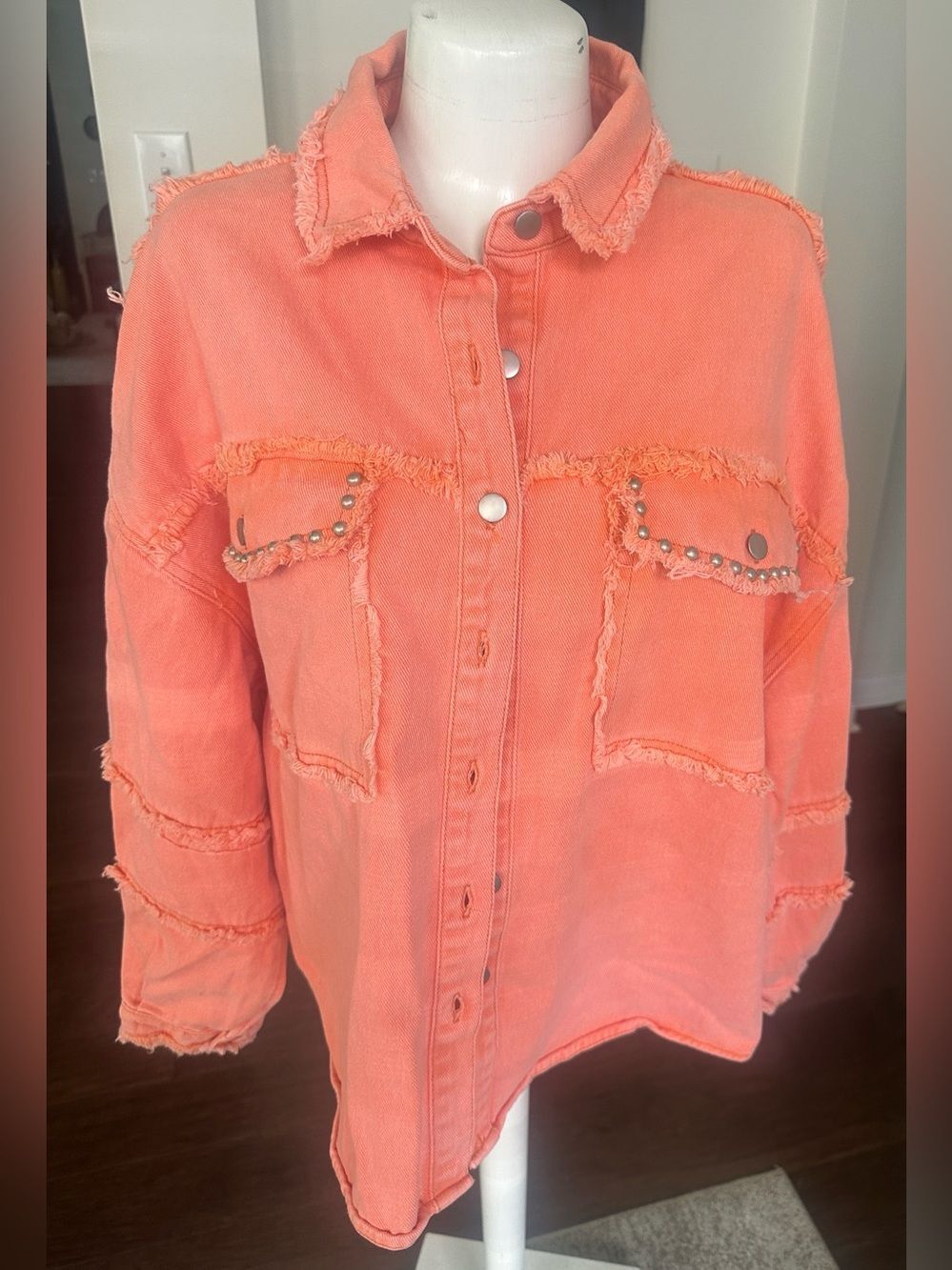 POL Oversized Orange Boho Style Jacket S